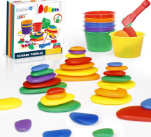 حصى قوس قزح &ndash; 63 قطعة - Rainbow pebbles