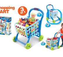 عربة تسوق زرقاء 3 في 1 - Blue Shopping Cart 3 in 1