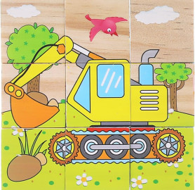 أحجية مكعبات خشبية ثلاثية الأبعاد