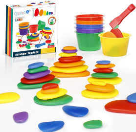 حصى قوس قزح &ndash; 63 قطعة - Rainbow pebbles