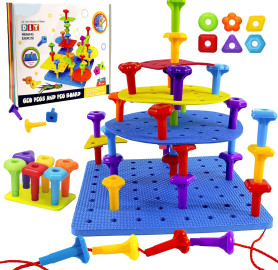 لوحة مسامير هندسية مع أوتاد &ndash; 65 قطعة