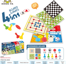 مجموعة ألعاب لوحية كلاسيكية 4 في 1