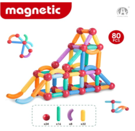 مكعبات بناء مغناطيسية Magnetic stick building blocks  80pcs