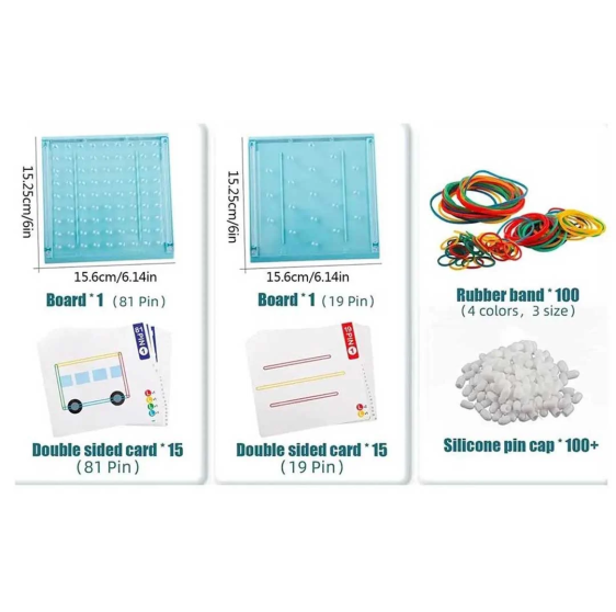 RUBBER BAND PATTERN BOARD لوحة الأنماط بالمطاط الملون