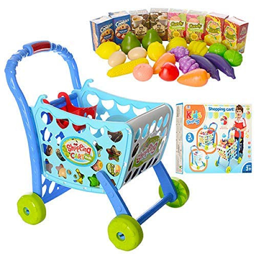 عربة تسوق زرقاء 3 في 1 - Blue Shopping Cart 3 in 1