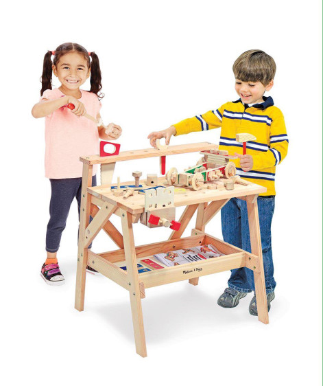 طاولة عمل للمشاريع من الخشب للاطفال Wooden Project Workbench for Kids