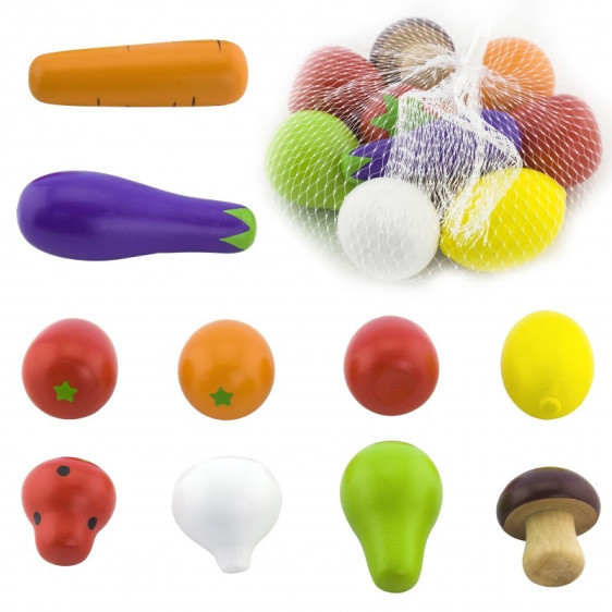 مجموعة الخضار والفواكه الخشبية Vegetable & Fruit Wooden Set