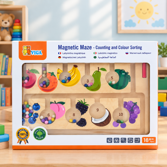 Magnetic Maze - Counting and Colour Sorting- المتاهة المغناطيسية - العد وفرز الألوان