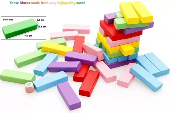 برج الالوان جينغا - JENGA BLOCKS 54 PCS