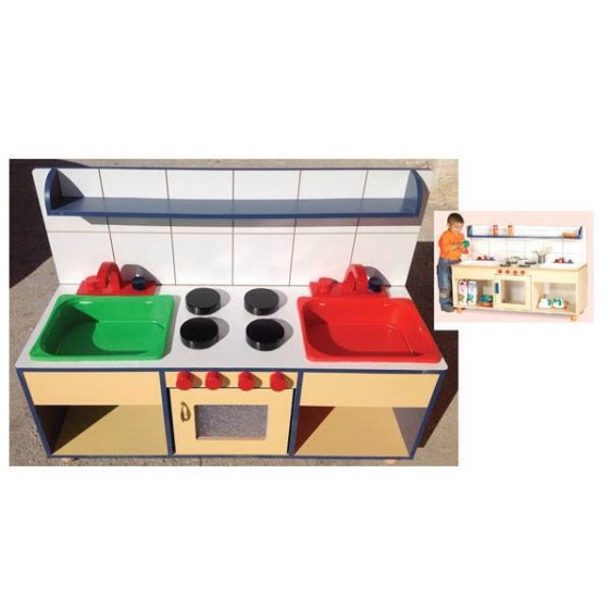 مطبخ خشبي حوضين Two-Sink Wooden Kitchen