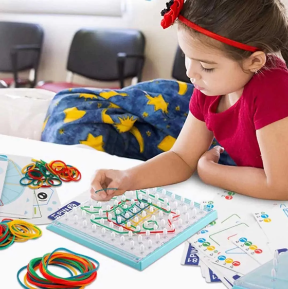 RUBBER BAND PATTERN BOARD لوحة الأنماط بالمطاط الملون