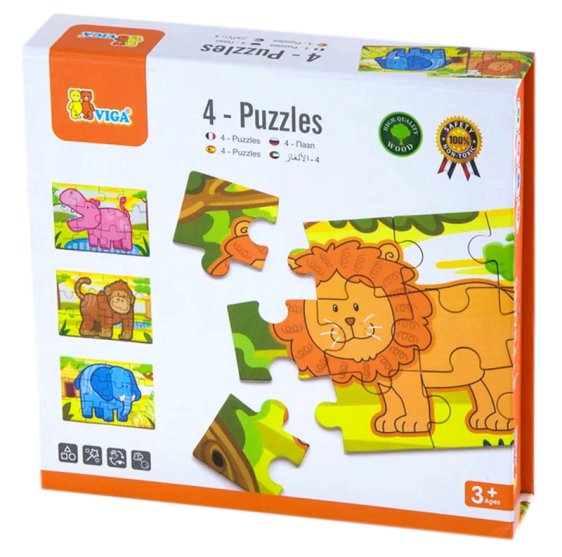 4-Puzzle Set  - Jungle -VG50068 مجموعة ألغاز مكونة من 4 ألغاز - الغابة