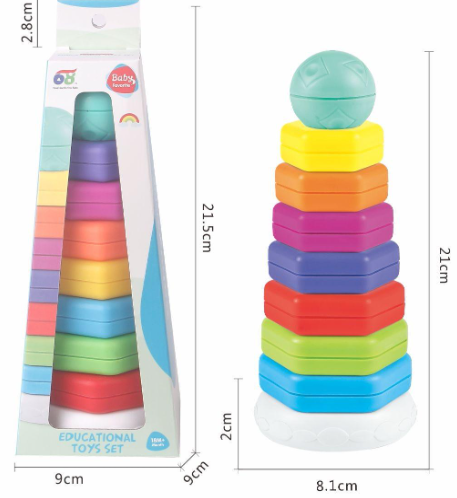 Baby favorite 9 pcs -educational toys set برج الالوان