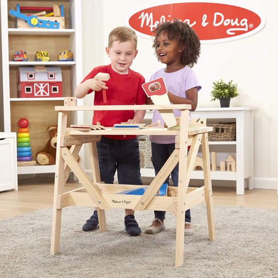 طاولة عمل للمشاريع من الخشب للاطفال Wooden Project Workbench for Kids