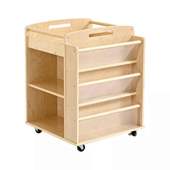 عربة تخزين مواد الفن والحرف الخشبية Wooden Art Craft Material Storage Trolley
