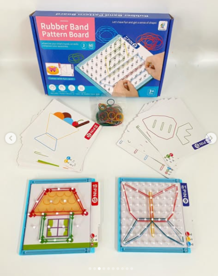 RUBBER BAND PATTERN BOARD لوحة الأنماط بالمطاط الملون