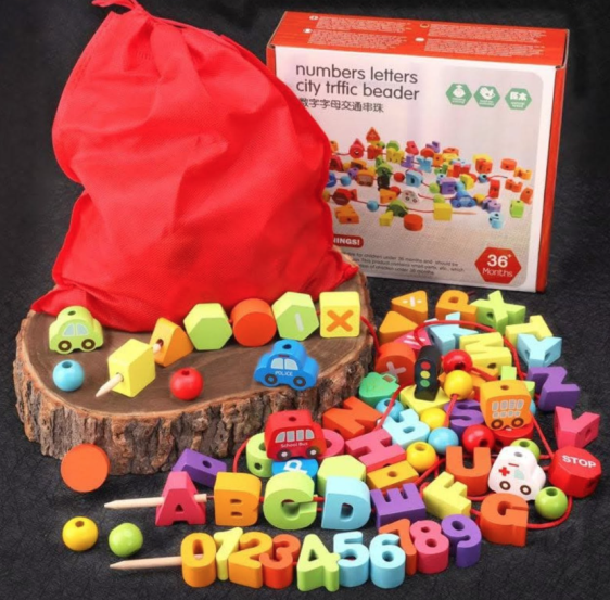 خرز الأرقام والحروف ومدينة المرور  - Numbers, Letters & City Traffic Beads