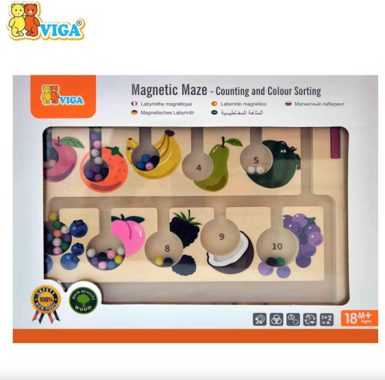 Magnetic Maze - Counting and Colour Sorting- المتاهة المغناطيسية - العد وفرز الألوان