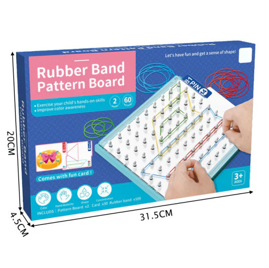RUBBER BAND PATTERN BOARD لوحة الأنماط بالمطاط الملون