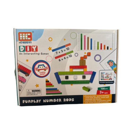 عيدان أرقام تعليمية – 100 قطعة