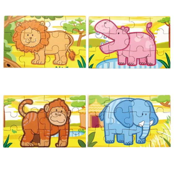 4-Puzzle Set  - Jungle -VG50068 مجموعة ألغاز مكونة من 4 ألغاز - الغابة