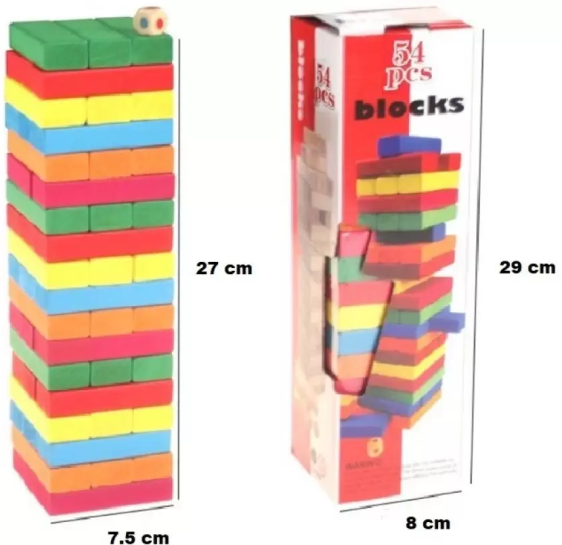 برج الالوان جينغا - JENGA BLOCKS 54 PCS